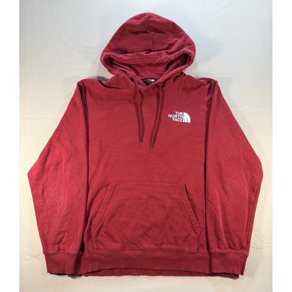 The North Face Mens XL Red Never Stop Exploring Box Logo Pullover Hoodie